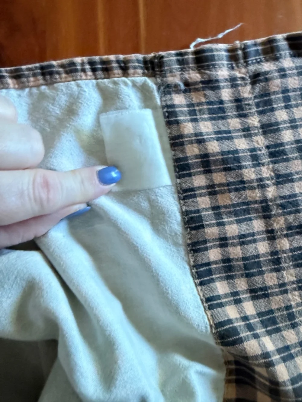 3 pc lined plaid swag valance set